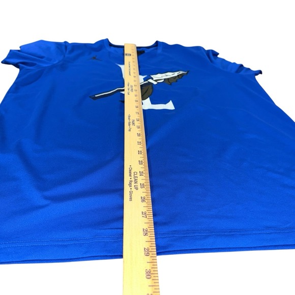 NIKE Jordan MENS LARGE PRE-OWNED Blue Dri-FIT Short Sleeve T-Shirt Athletic Crew - Picture 11 of 15